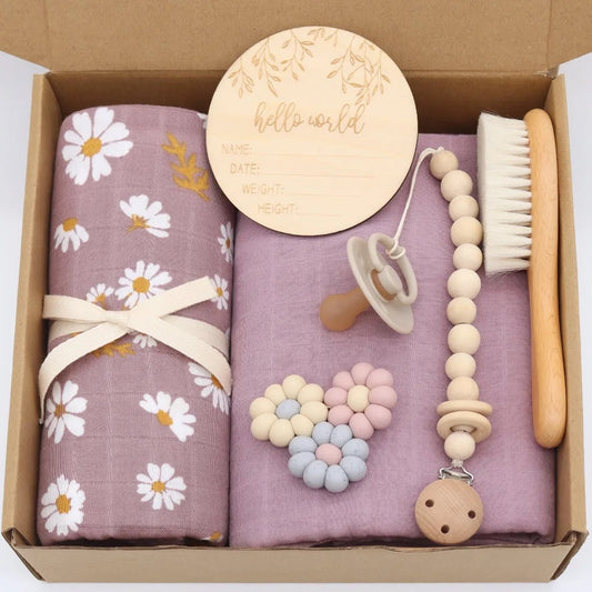 Floral baby shower gift set